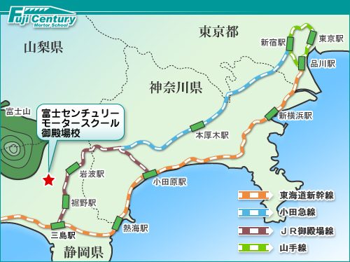静岡県・スマートドライバースクール富士山御殿場・地図